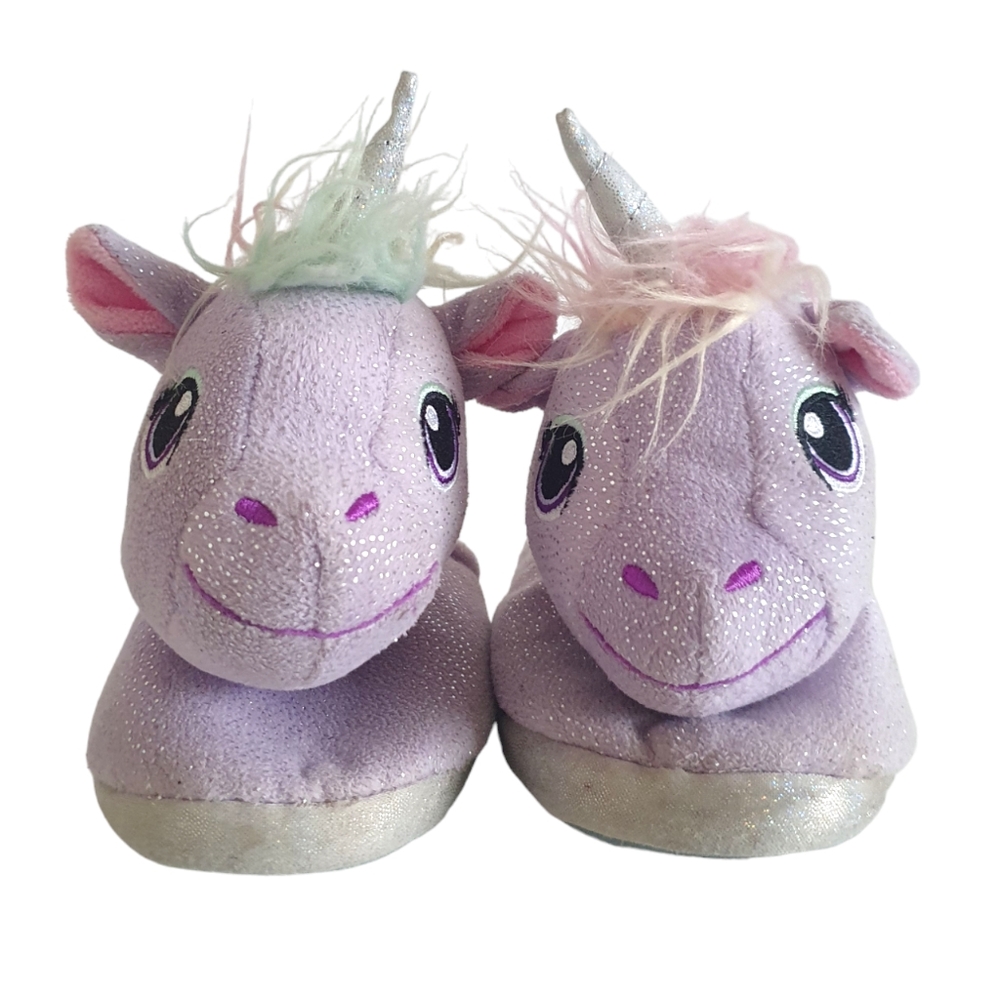Build a Bear Unicorn Girl's Slippers Size M 12-13